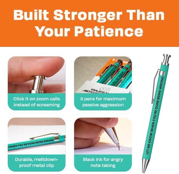 3pc Passive Aggressive Pen Set - Image 5