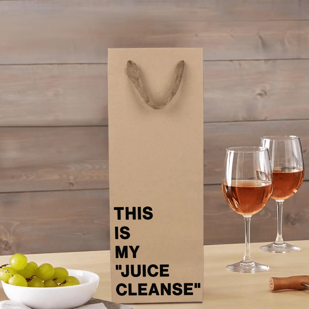 "This is my juice cleanse" Wine Gift Bag - Image 5