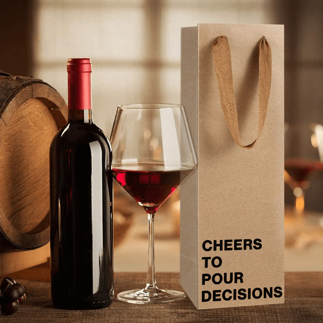 "Corks are for quitters" Wine Gift Bag - Image 4