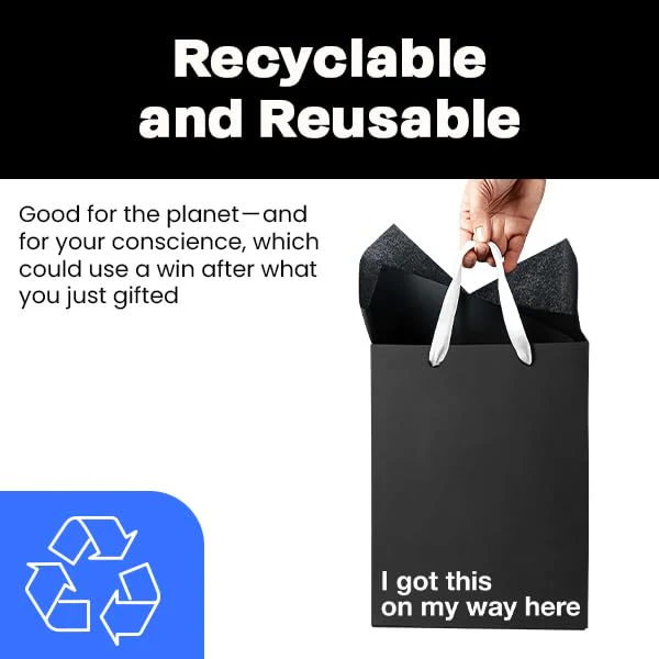 Black Funny Gift Bag Set #1 - Image 2