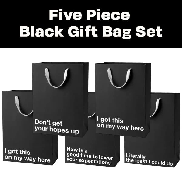Black Funny Gift Bag Set #1 - Image 6