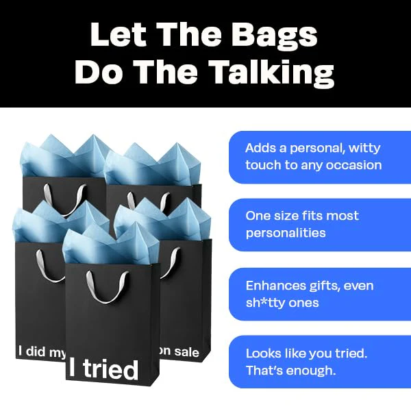 Black Funny Gift Bag Set #2 - Image 3