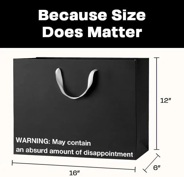 Black Large Funny Gift Bag Set #1 - Image 5