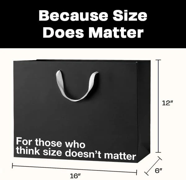 Black Large Funny Gift Bag Set #2 - Image 5