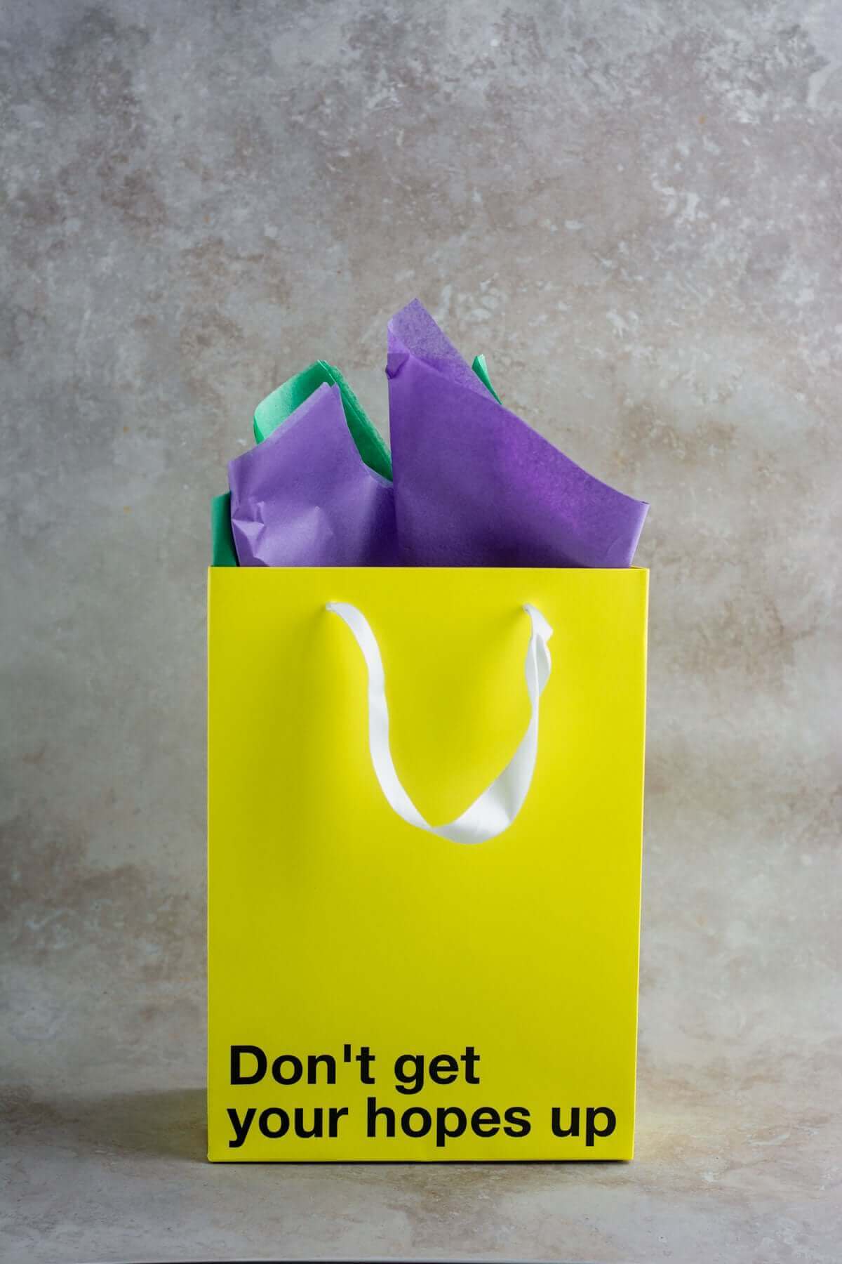 "Don't Get Your Hopes Up" Yellow Gift Bag - Image 4