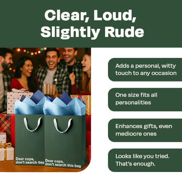 "Dear cops, don't search this bag" Funny Stoner Gift Bag - Image 4
