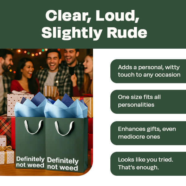 "Definitely not weed" Funny Stoner Gift Bag - Image 4