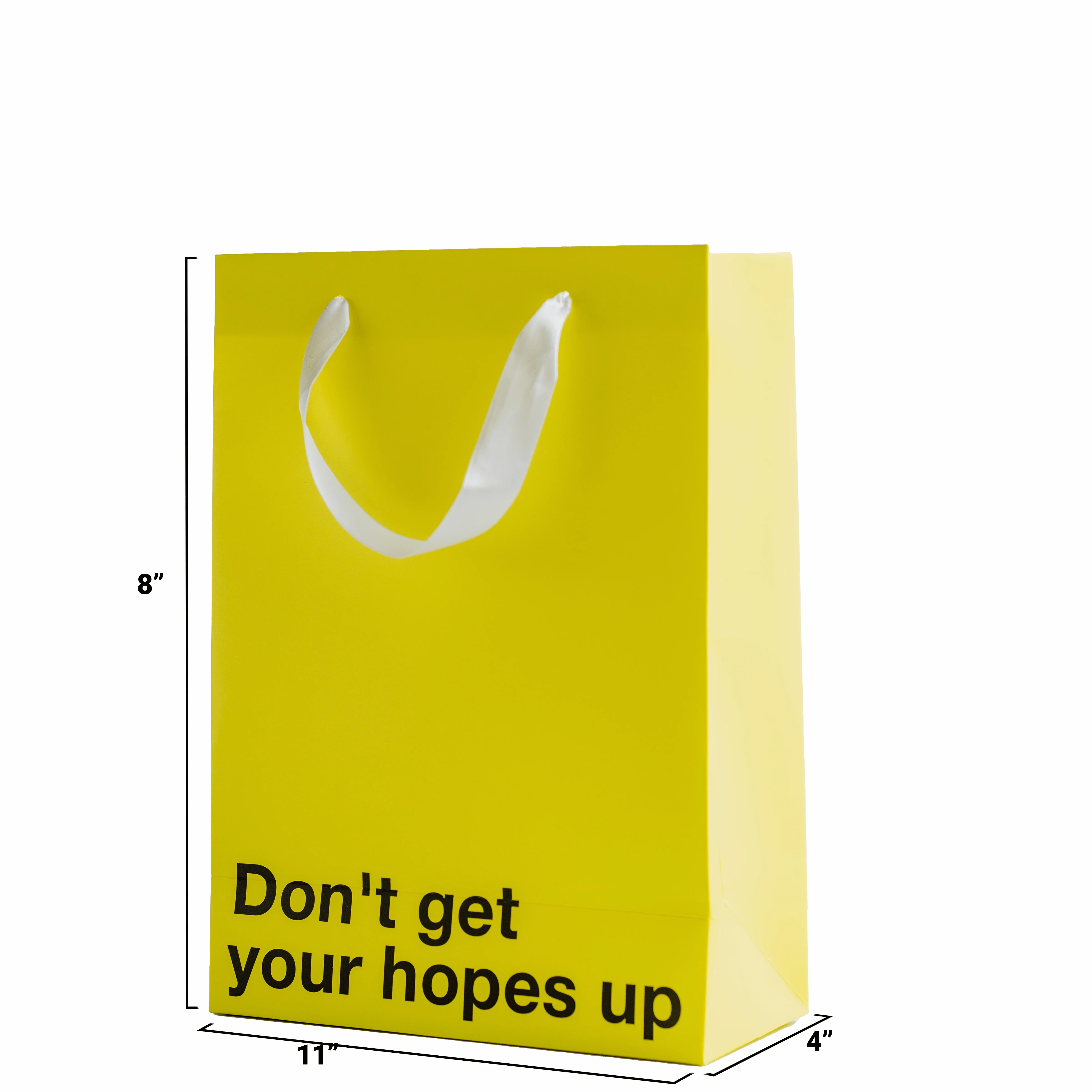 "Don't Get Your Hopes Up" Yellow Gift Bag - Image 3