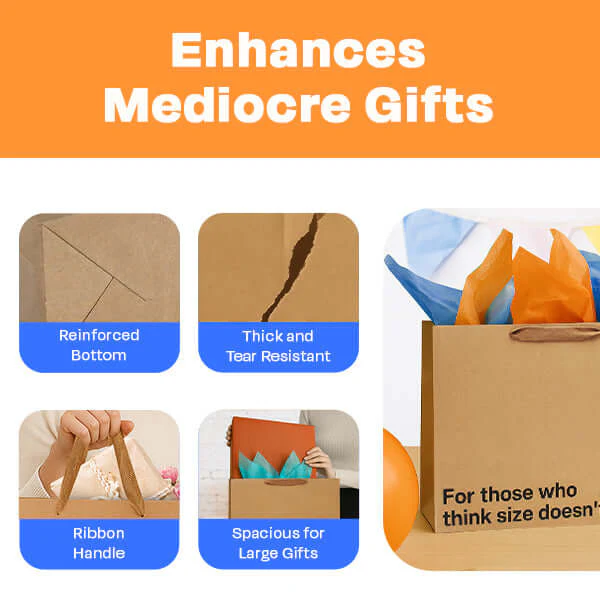 "For those who think size doesn't matter" Large Gift Bag - Image 3