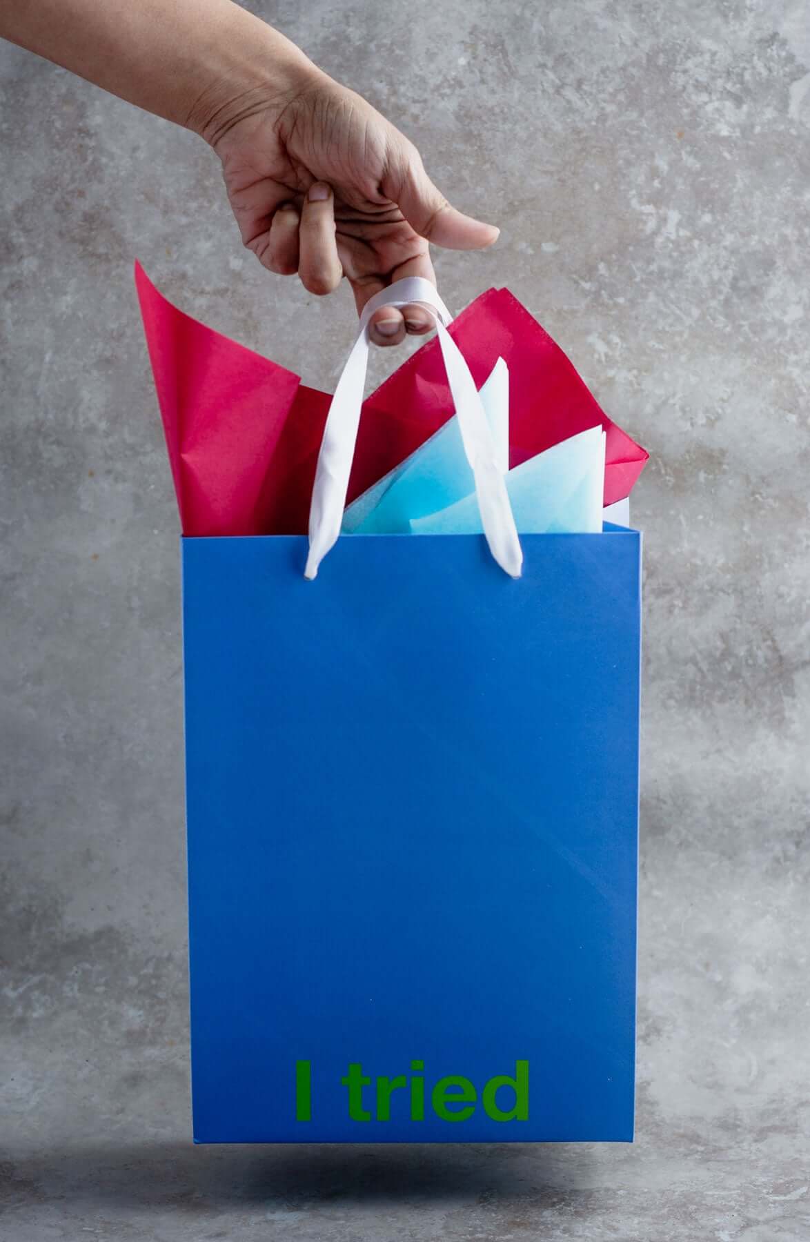 "I Tried" Blue Gift Bag - Image 3