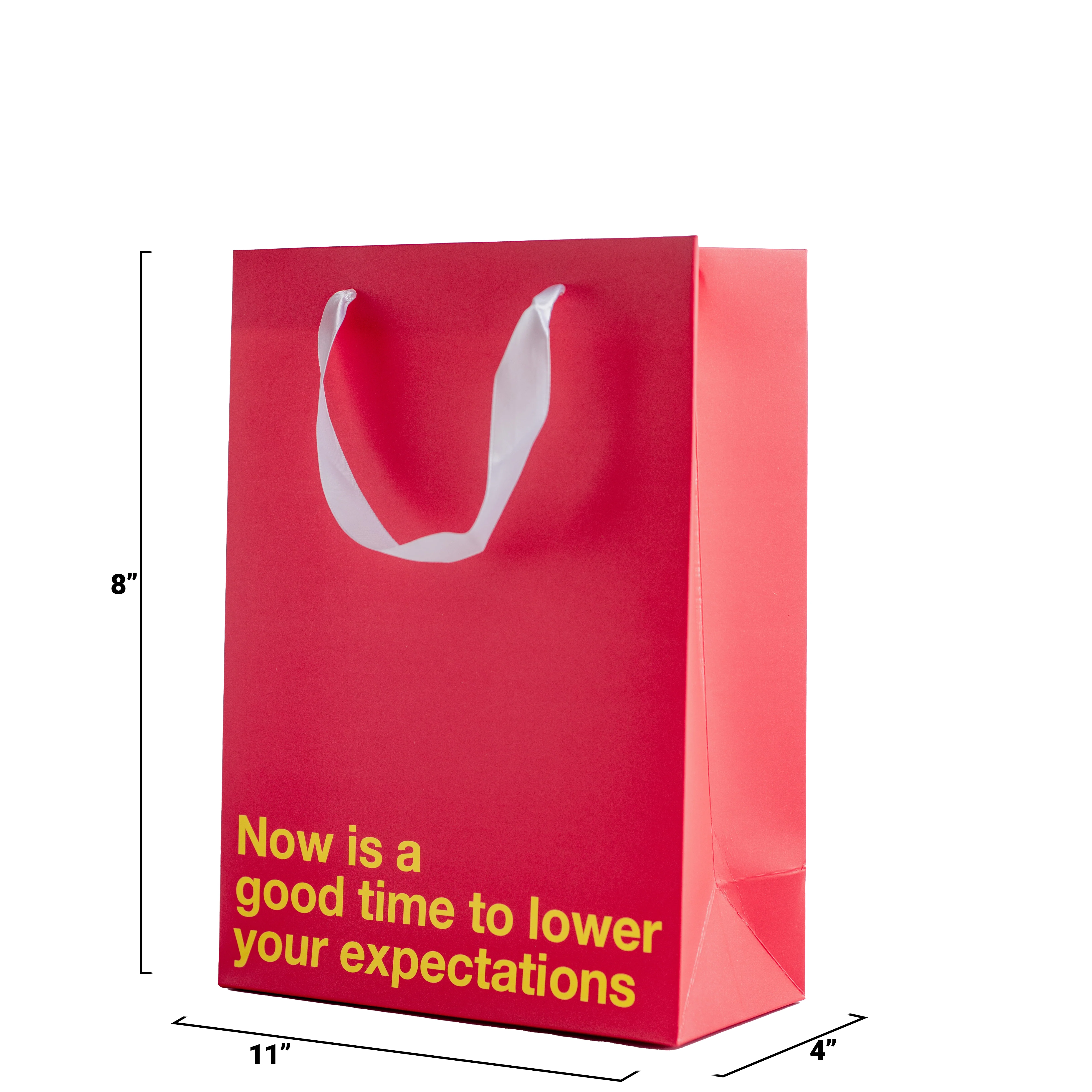 "Lower your expectations" Red Gift Bag - Image 3