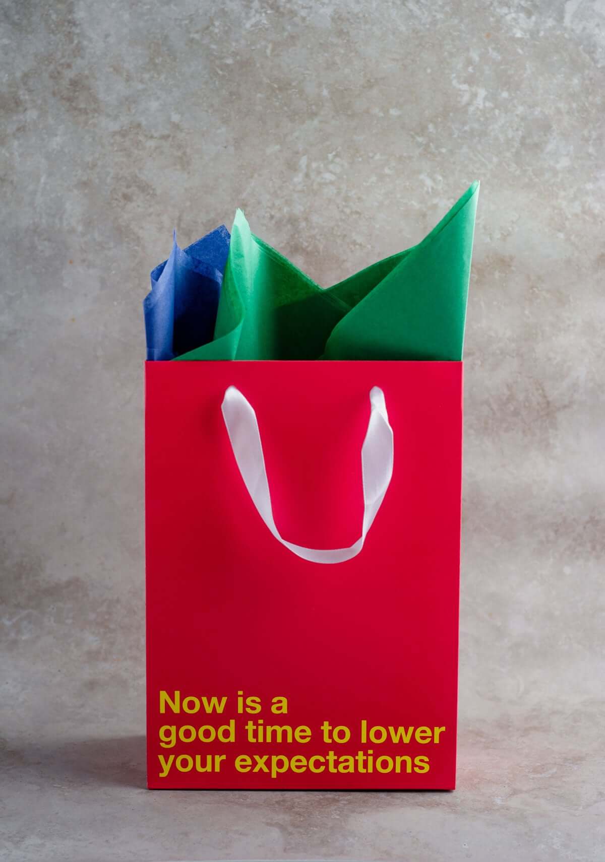 "Lower your expectations" Red Gift Bag - Image 4