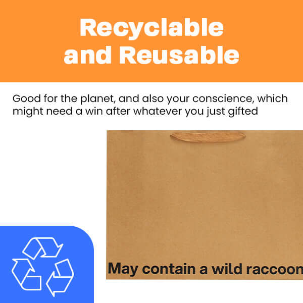 "May Contain a Wild Racoon" Large Gift Bag - Image 4