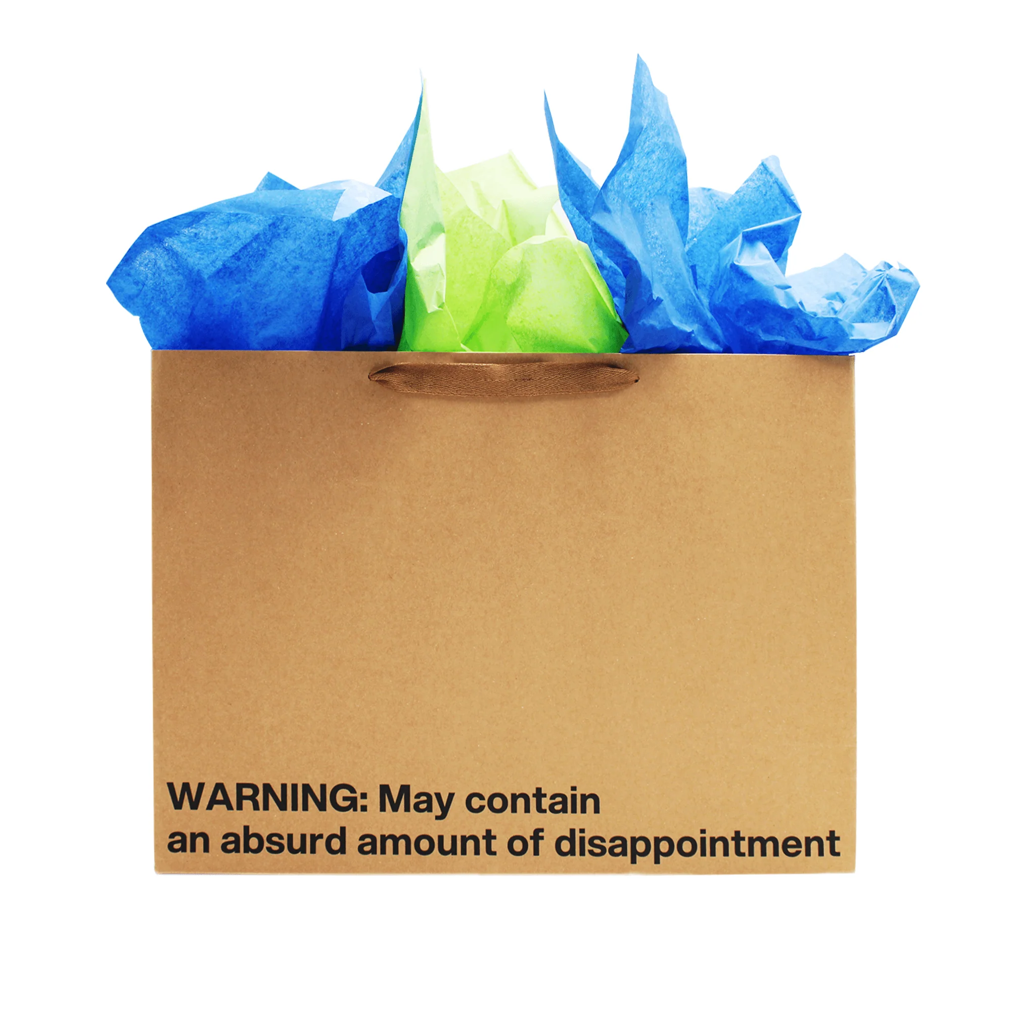 "Warning: May contain an absurd amount of disappointment" Large Gift Bag - Image 5