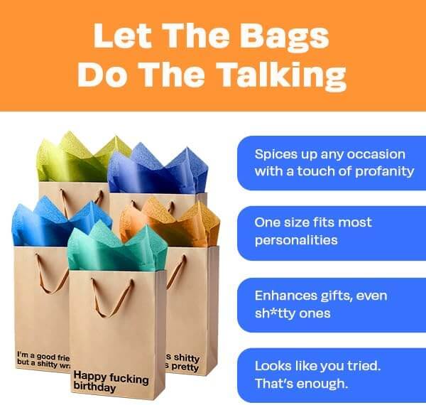 Funny Profanity Gift Bag Set - 5pc - Image 5
