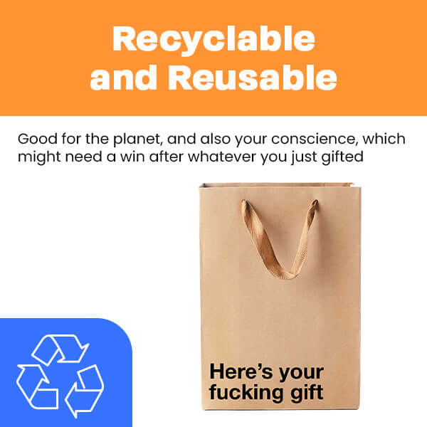"Here's your fucking gift" Funny Profanity Gift Bag - Image 5