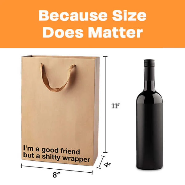 "I'm a good friend but a shitty wrapper" Funny Profanity Gift Bag - Image 2
