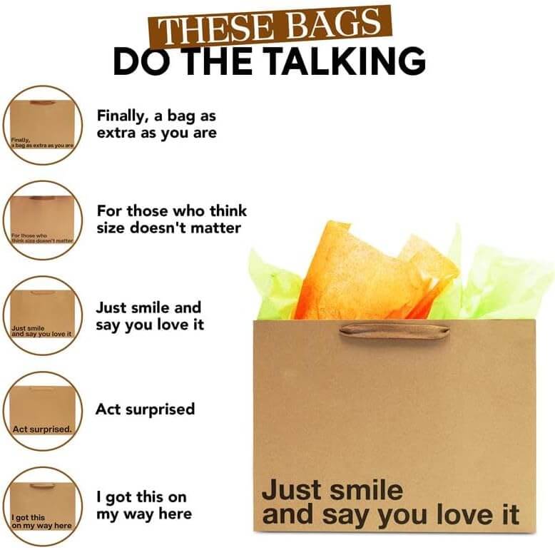 Large Funny Gift Bag Set #2 - Image 4