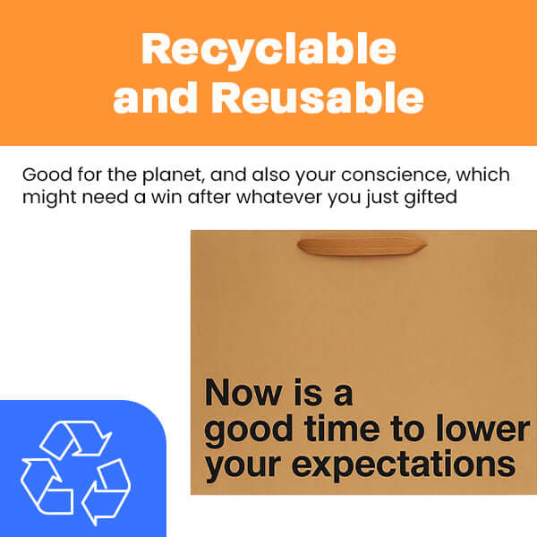 "Now Is A Good Time To Lower Your Expectations" Large Gift Bag - Image 5