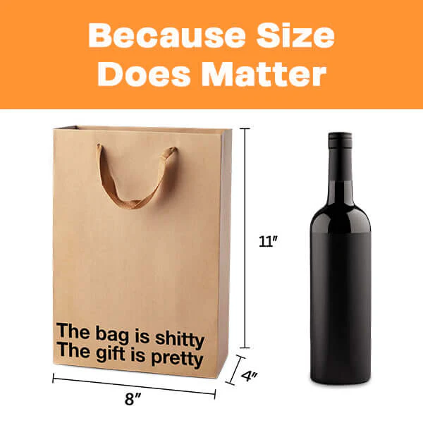 "The bag is shitty. The gift is pretty." Funny Profanity Gift Bag - Image 2