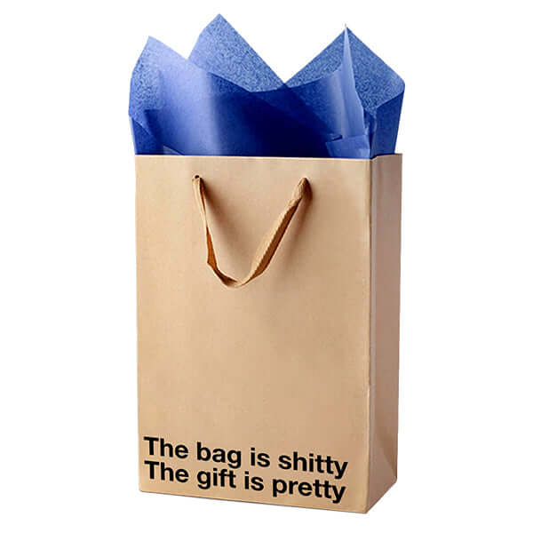 "The bag is shitty. The gift is pretty." Funny Profanity Gift Bag - Image 6